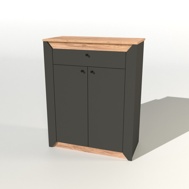 Тумба закритая Нордик-800 80х38х100 см Графит + Дуб крафт золотой (13264)