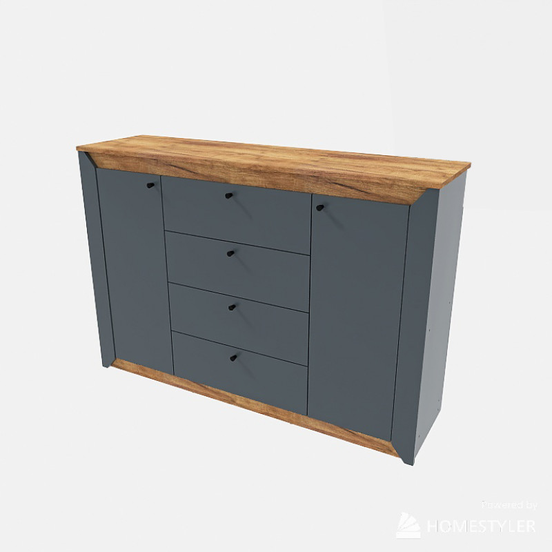 Комод в спальню Нордик-1400 140х38х95 см Графит + Дуб крафт золотой (13266)