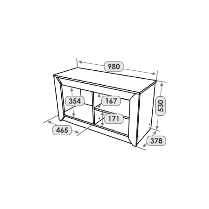 Тумба 2-х дверная закритая Нордик-980 98х38х53 см Белый + Дуб крафт золотой (13259)