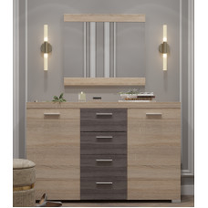 Большой комод К-7 Британия (телескопические) + Зеркало Британия сонома + трюфель (9011)