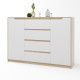 Большой комод Микс-3 (телескопы) 140х38х97 дуб сонома + белый (8449)