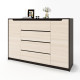 Большой комод Микс-3 (телескопы) 140х38х97 венге + дуб молочный (8451)