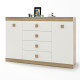 Большой комод на 4 ящика Соната-8 140х38х94 дуб сонома + белый (8457)