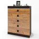 Высокий комод на 5 ящиков Соната-2 80х38х101 венге темный + дуб крафт золотой (8464)