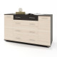 Комод для вещей К-4 130х38х73 венге темный+дуб молочный Телескопические (шариковые) (8472)