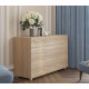 Комод для вещей К-4 130х38х73 дуб сонома Телескопические (шариковые) (8474)