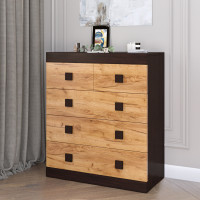 Комод для вещей на 5 ящиков Соната-3 80х38х94 венге темный дуб крафт золотой (8476)