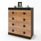 Комод для вещей на 5 ящиков Соната-3 80х38х94 венге темный дуб крафт золотой (8476)