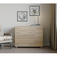 Комод для спальни с 4-мя ящиками К-3 (телескопические) 100х38х73 дуб сонома (8775)