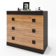 Комод на 3 ящика Соната-1 80х38х75 венге темный + дуб крафт золотой (8489)