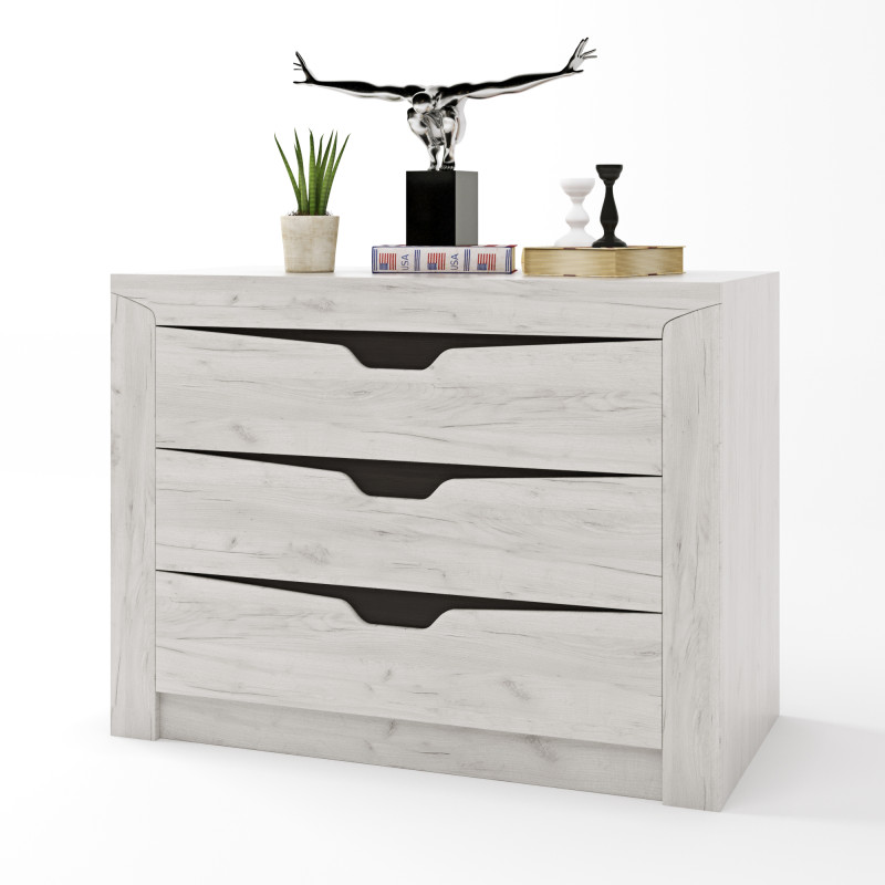 Комод для вещей Либерти-1000 100х38х76 дуб крафт белый (8517)