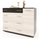 Комод для спальной комнаты с 4-мя ящиками К-3 (телескопические) 100х38х73 венге темный + дуб молочный (8773)
