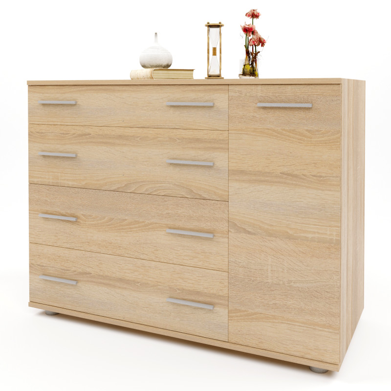 Комод для спальной комнаты с 4-мя ящиками К-3 (телескопические) 100х38х73 дуб сонома (8775)