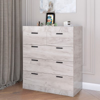 Комод для вещей на 5 ящиков Соната-3 80х38х94 дуб крафт белый (8815)