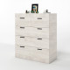 Комод для вещей на 5 ящиков Соната-3 80х38х94 дуб крафт белый (8815)