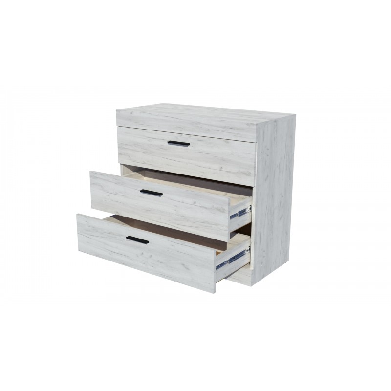 Комод на 3 ящика Соната-1 80х38х75 дуб крафт белый (8811)