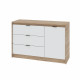 Комод с дверью и 3-мя ящиками Сити-1150 115,2х38х74,6 Дуб сонома/Белый (31557)
