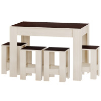 Обеденный комплект Стол СТО-1 + 4 табурета Т-1 Венге темный + Дуб молочный (13457)