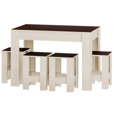 Обеденный комплект Стол СТО-1 + 4 табурета Т-1 Венге темный + Дуб молочный (13457)