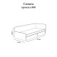 Односпальная кровать с ящиками Соната-800 80х190 см венге темный + дуб крафт золотой (8415)