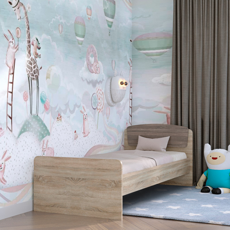 Односпальная кровать Астория-2 80х190 см сонома + трюфель (8414)