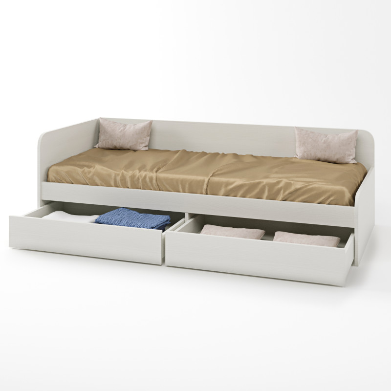 Односпальная кровать с ящиками Соната-800 80х190 см нимфея альба (8686)