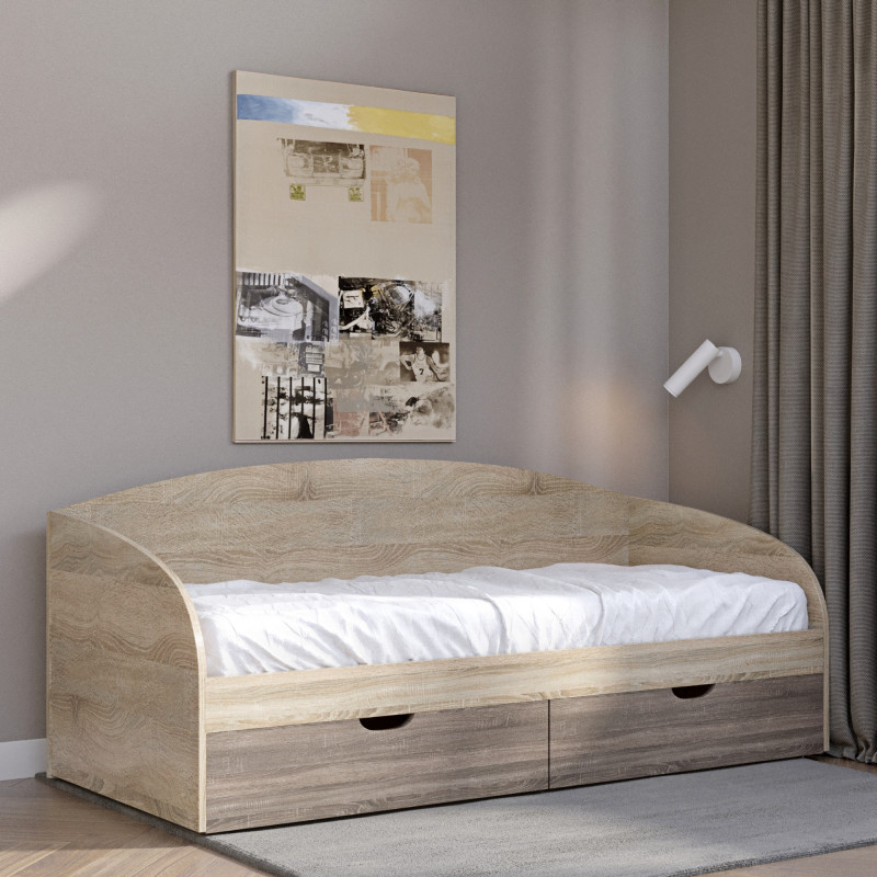 Кровать односпальная Комфорт 80х190 см сонома/трюфель (18794)