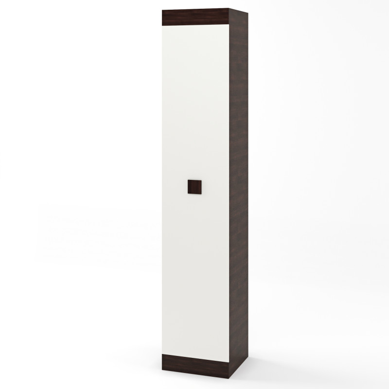 Шкаф-пенал закрытый Соната венге темный + белый (8574)