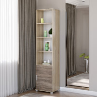 Шкаф-пенал открытый Бриз-14 сонома + трюфель (8579)