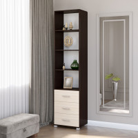 Шкаф-пенал открытый с ящиками Бриз-16 венге + дуб молочный (8580)