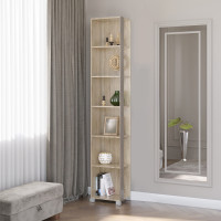 Шкаф-пенал угловой Бриз-18 сонома + трюфель (8585)