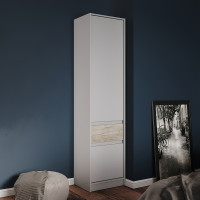 Шкаф-пенал закрыт с полками и ящиком Стайл-500 50х39х203 см Кашемир/Дуб крафт серый (38422)