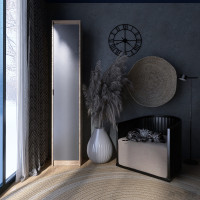 Шкаф-пенал закрытый Сити-400 Дуб сонома/Графит (31548)