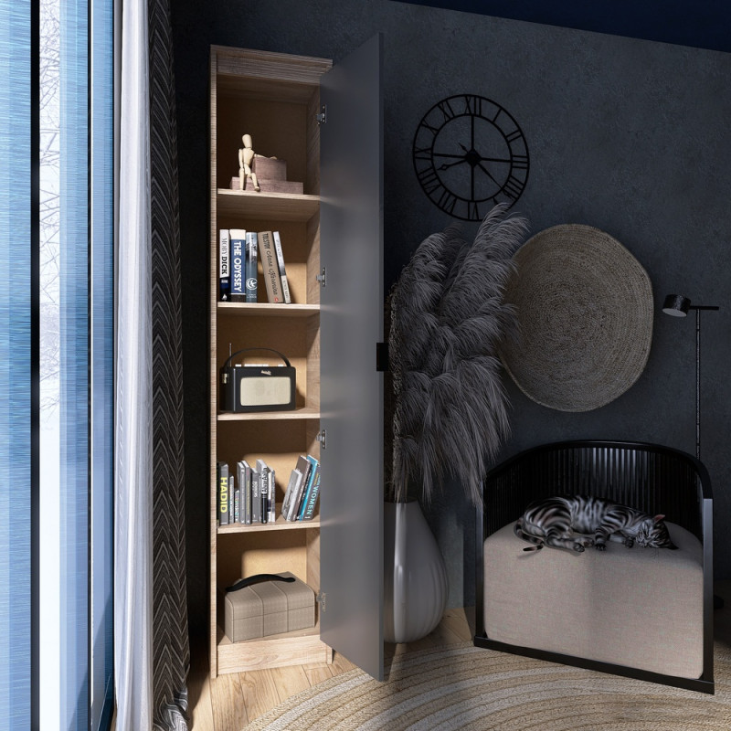 Шафа-пенал закрытый Сити-400 Дуб сонома/Графит (31548)