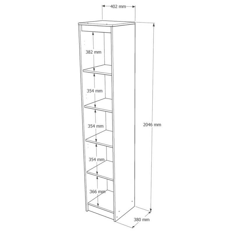Шкаф-пенал закрытый Сити-400 Дуб сонома/Белый (31551)