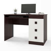 Стол письменный Соната венге темный + белый (8373)