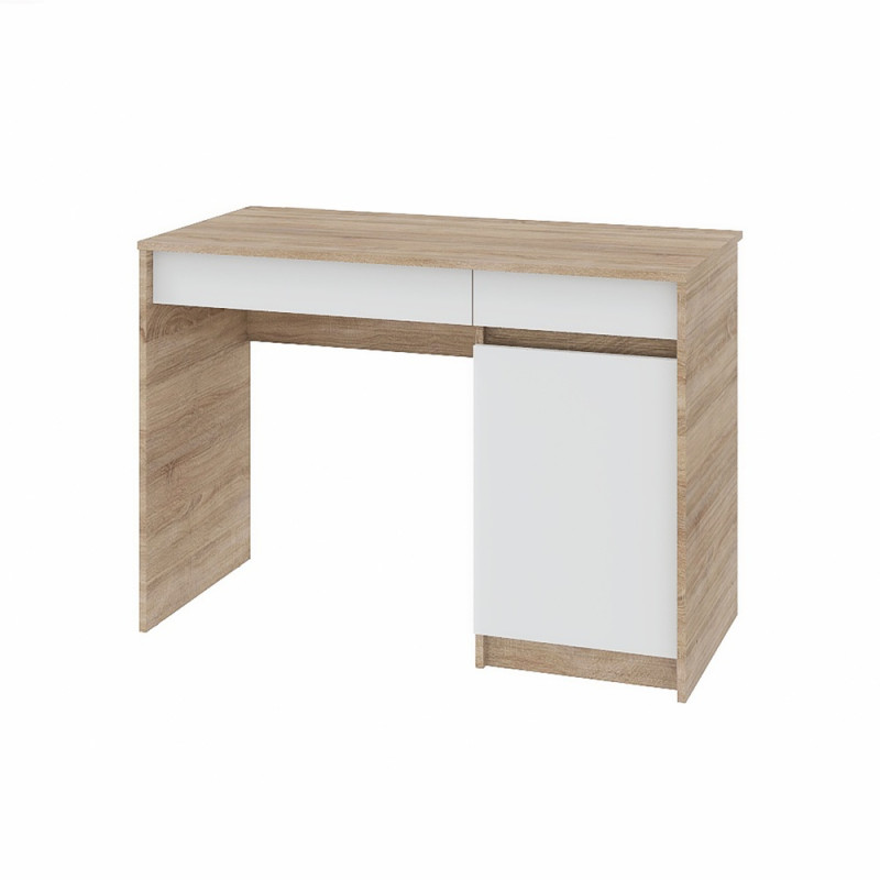 Письменный стол с 2 ящиками и закрытой секцией Сити-1100 110,1х50,1х76,6 см Дуб cонома/Белый (31560)