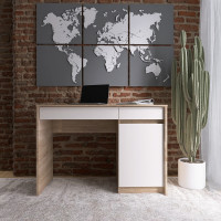 Письменный стол с 2 ящиками и закрытой секцией Сити-1100 110,1х50,1х76,6 см Дуб cонома/Белый (31560)