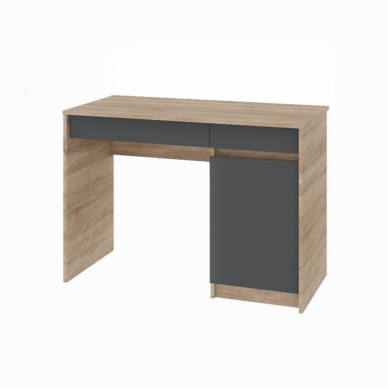 Письменный стол с 2 ящиками и закрытой секцией Сити-1100 110,1х50,1х76,6 см Дуб cонома/Графит (31559)