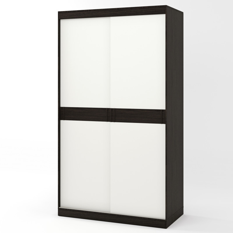 Шкаф-купе Соната 1200 двухдверный 120х60х217 венге темный+белый (8322)