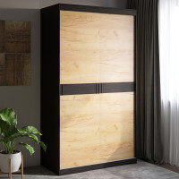 Шкаф-купе Соната 1200 двухдверный 120х60х217 венге темный+дуб крафт золотой (8324)