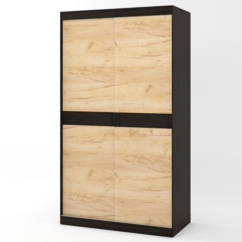 Шкаф-купе Соната 1200 двухдверный 120х60х217 венге темный+дуб крафт золотой (8324)