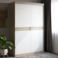 Шкаф-купе Соната 1400 двухдверный 140х60х217 дуб сонома+белый (8326)