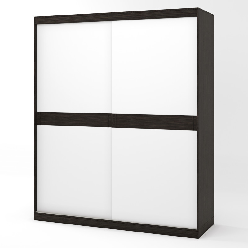 Шкаф-купе Соната 1800 двухдверный 180х60х217 венге темный+белый (8328)