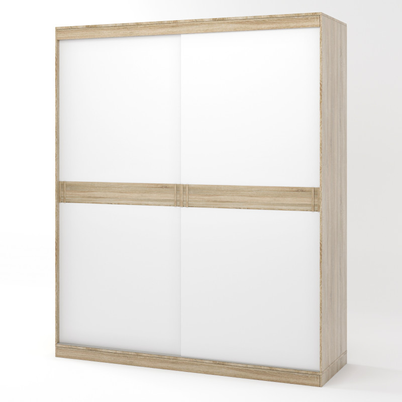 Шкаф-купе Соната 1800 двухдверный 180х60х217 дуб сонома+белый (8329)