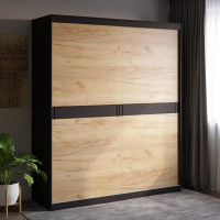 Шкаф-купе Соната 1800 двухдверный 180х60х217 венге темный+дуб крафт золотой (8330)