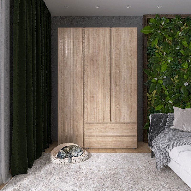 Шкаф трехдверный ШЛ-3 Лайт Дуб сонома (9590)