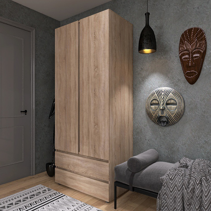 Шкаф двухдверный ШЛ-2 Лайт Дуб сонома (9588)