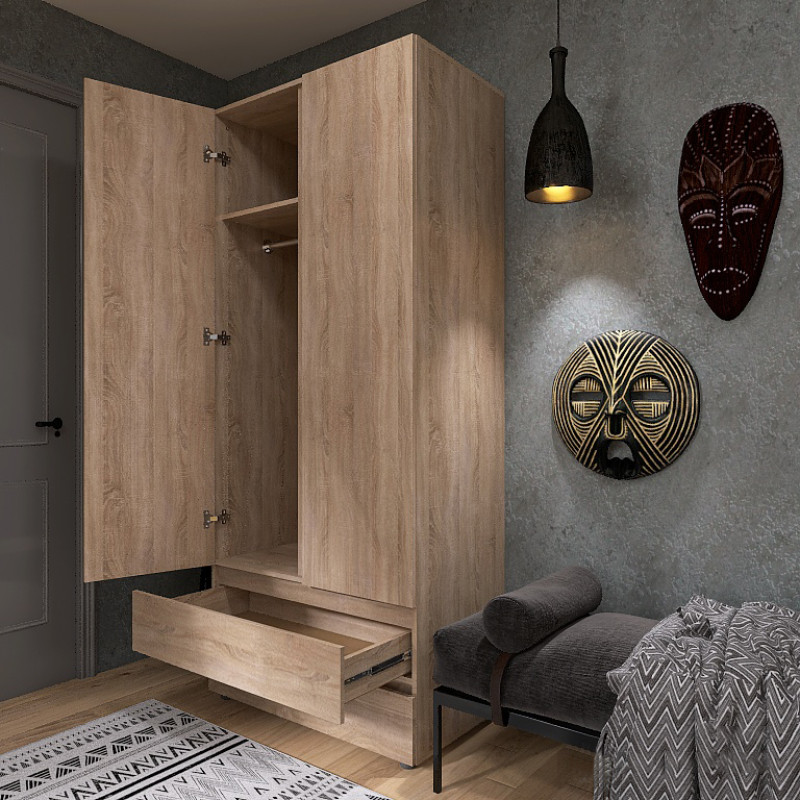 Шкаф двухдверный ШЛ-2 Лайт Дуб сонома (9588)