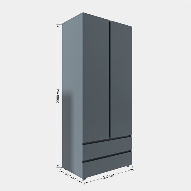 Шкаф двухдверный ШЛ-2 Лайт Графит (9925)